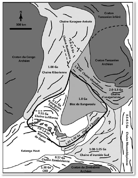 Esquisse G Ologique Et Tectonique D Afrique Centrale Et Localisation De