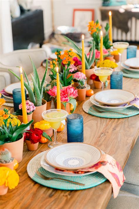 Bright Cheerful Colorful Cinco De Mayo Inspired Tablescape Dinner Table Design Inspiration