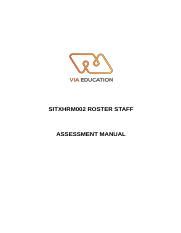 Sitxhrm Assessment Docx Sitxhrm Roster Staff Assessment