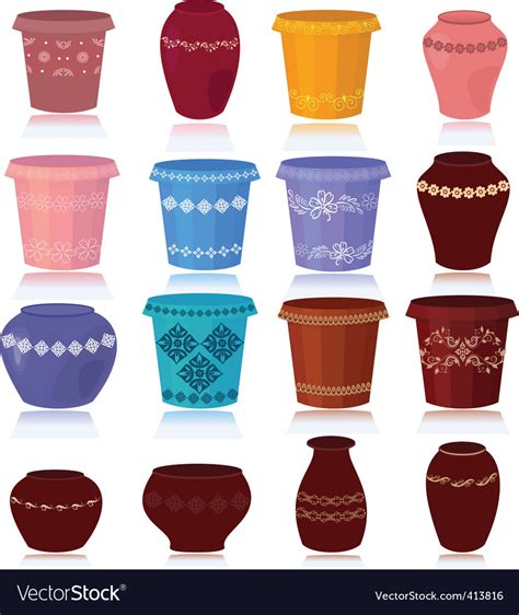 Flower Pots Royalty Free Vector Image Vectorstock