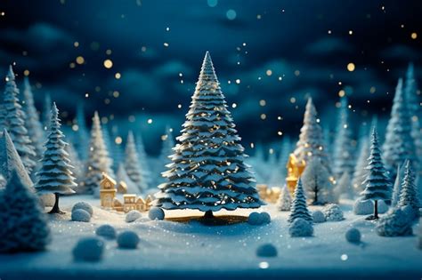 Premium Ai Image Beautiful Christmas Background With Fir Tree Snow