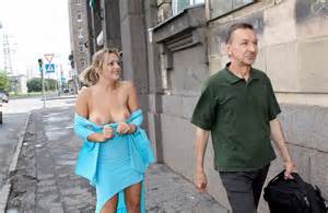 Busty Blonde In Blue Dress At Public Russian Sexy Girls