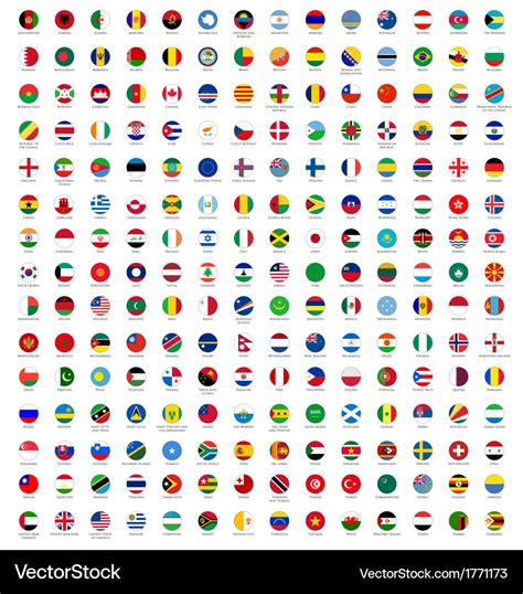 Circle flags of the world Royalty Free Vector Image