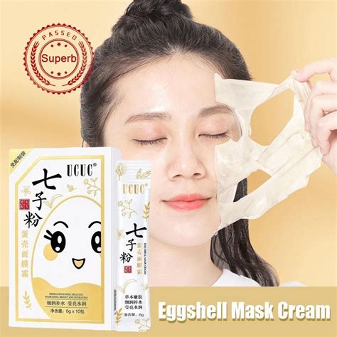 Dorame 1 Box Of 10 Yeast Eggshell Mask Cream Moisturizing Mask Moisturizing And Brightening