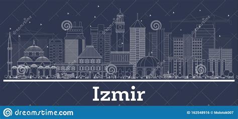 Izmir Turkey City Map In Retro Style Outline Map Vector Illustration