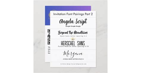 Font Pairings for Invitations Part 2 by LeahG | Zazzle