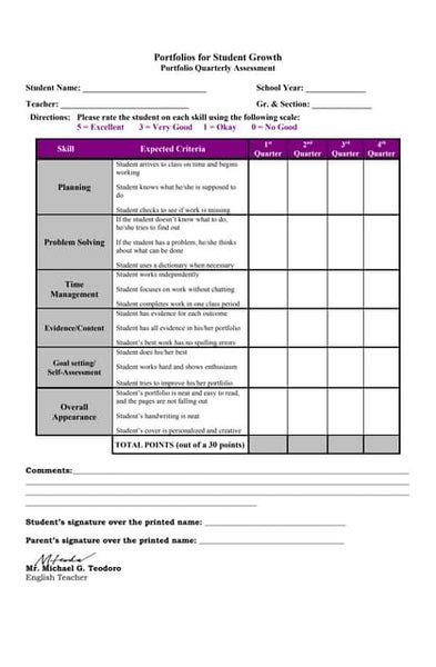 Teacher Observation Rubric Pdf