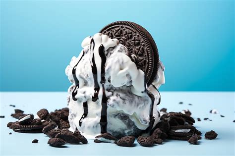 Premium AI Image | oreo cookies Ice Cream tasty dessert background