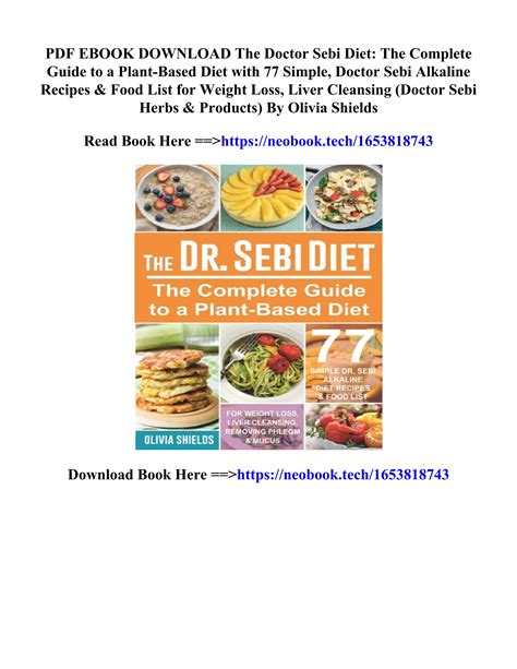 Read Pdf The Doctor Sebi Diet The Complete Guide To A Plant Based Diet