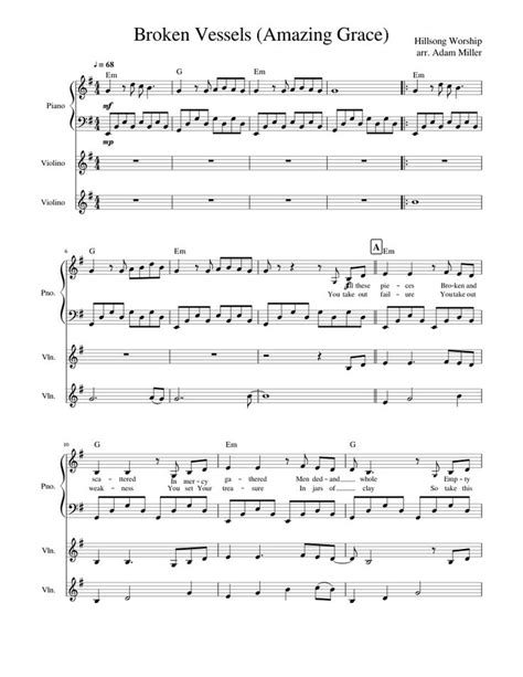 Print And Download In Pdf Or Midi Broken Vessels Amazing Grace Versão Para Piano E Dois