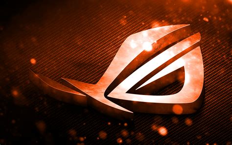 Download Wallpapers Rog Orange Logo 3d Art Republic Of Gamers Orange