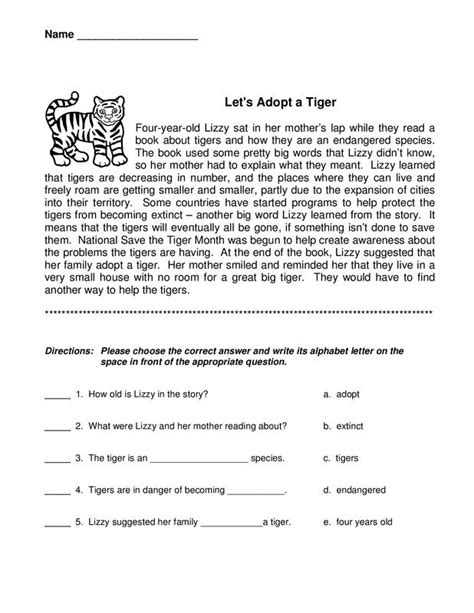 Rd Grade Reading Worksheets Printable