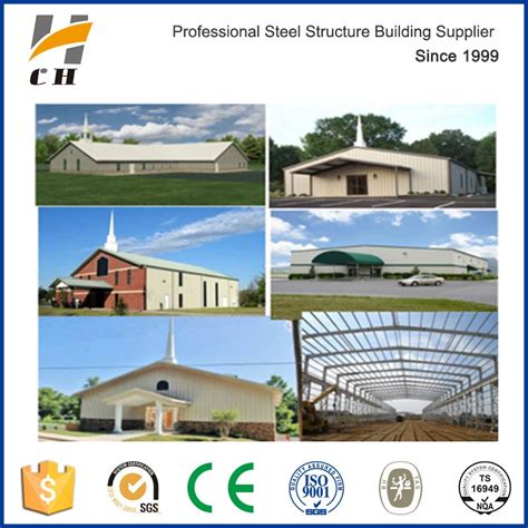 Prefab/ Prefabricated Light Weight Metal Steel Structure Frame Church ...