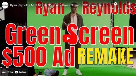 $500 Ryan Reynolds Mint Mobile Green Screen TV Commercial Production