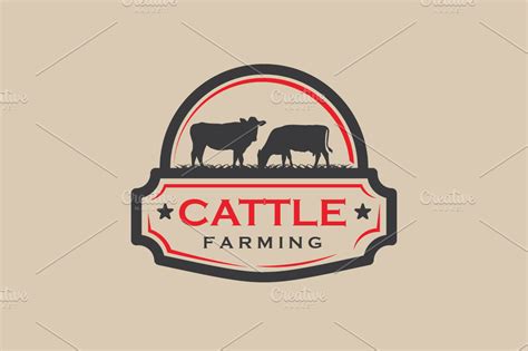 Vintage Cattle Farming Logo Badge Creative Logo Templates Creative