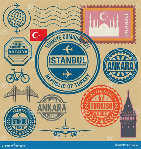 Travel Stamps Set Stock Vector Illustration Of Journey 50324413