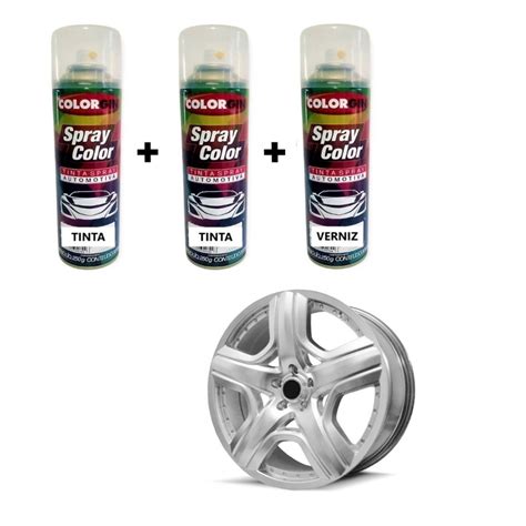 Kit Tinta Automotiva Spray Prata Para Rodas Verniz Lixa Shopee