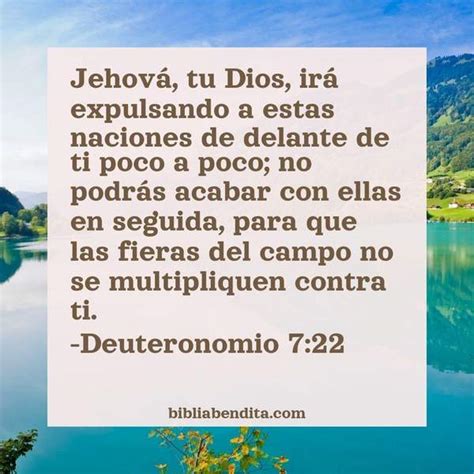 Explicación Deuteronomio 7 22 Jehová tu Dios irá expulsando a estas