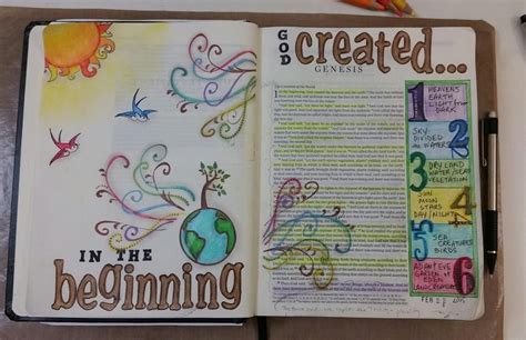 Bible Journaling Ideas Genesis Phenomenal Day By Day Account Picture