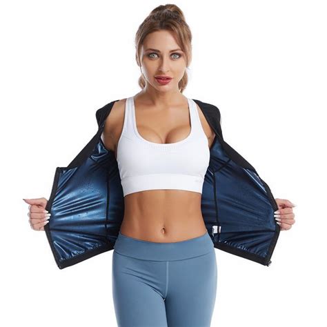 Cheap Sauna Suit For Women Sweat Vest Hot Polymer Waist Trainer Slimming Body Shaper Heat