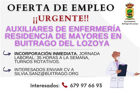 Ayuntamiento De Buitrago Del Lozoya Oferta De Empleo Urgente