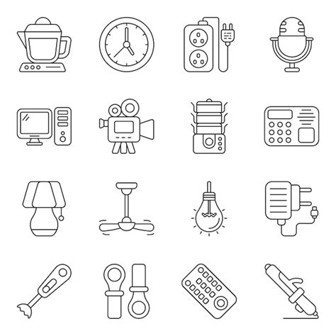 Premium Vector Pack Of Appliances And Hardware Line Icons