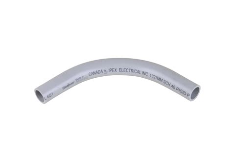 IPEX 068582 1 Inch Schedule 40 PVC 90 Degrees Plain End Standard Radius