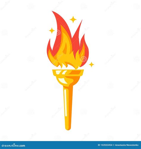 Icono De La Antorcha Juegos Olímpicos Del Símbolo De Fuego Ilustración