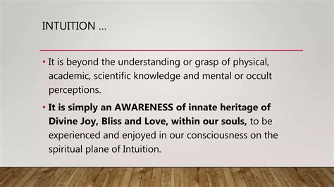 Intuition Vs Intellectual Knowledge Ppt