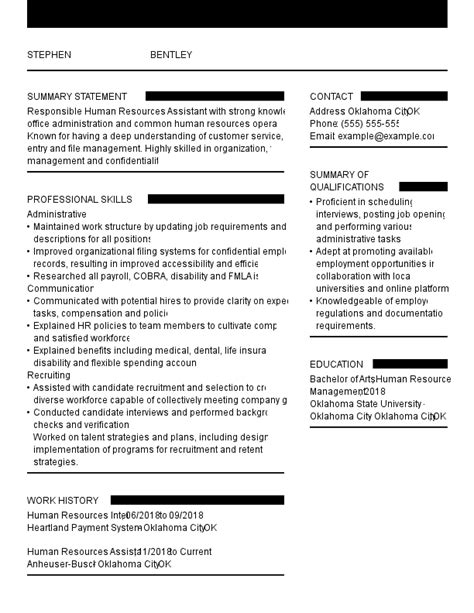 Human Resources (HR) Resume Examples & Writing Tips