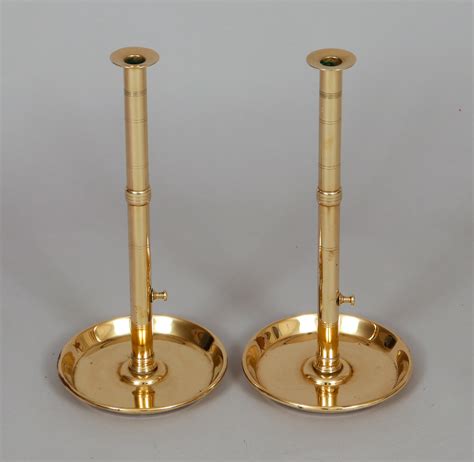 Pair Tall Brass Pulpit Candlesticks