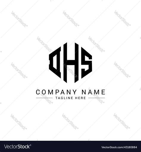 Dhs letter logo design with polygon shape Vector Image