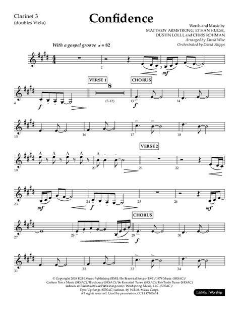 Confidence Choral Anthem Satb Lifeway Choral Arr David Wise Orch David Shipps