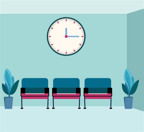 Waiting Room Vector Illustration Customer Waiting Room With A Wall