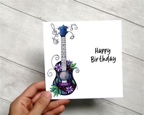 Ukulele Birthday Card Ukulele Card Musician Birthday Card Etsy Ireland