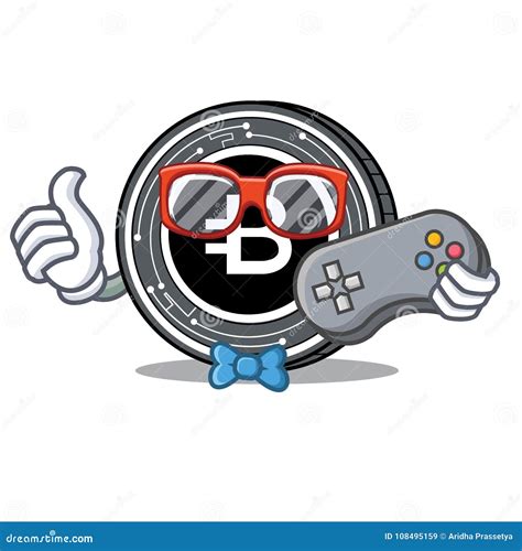 Desenhos Animados Da Mascote Da Moeda De Bytecoin Do Gamer Ilustra O