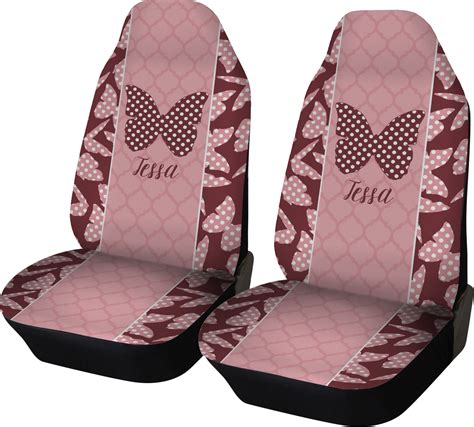 Custom Polka Dot Butterfly Car Seat Covers Set Of Two Personalized Youcustomizeit