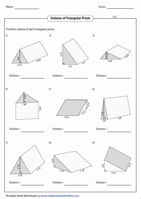 50 Volume Of Pyramids Worksheet