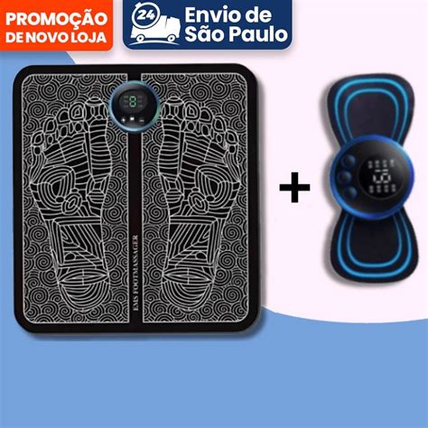 Kit Mini Massageador E Tapete Port Til Recarreg Vel Dor Pesco O Coluna