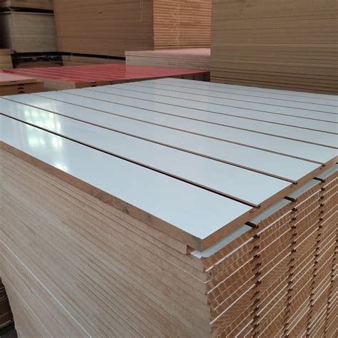 White Melamine Mdf Slatwall Panel Slot Mdf For Shop Fitting China