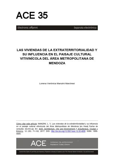 Las Viviendas De La Extraterritorialidad Y Su Influencia En El Paisaje