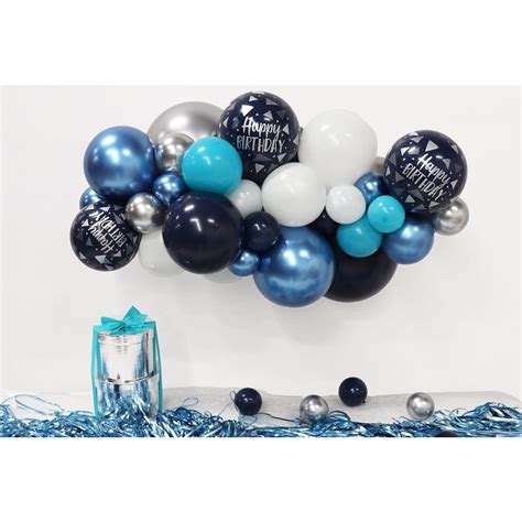 Ballonnen Diy Balloon Kit Organic Happy Birthday Navy Partywinkel