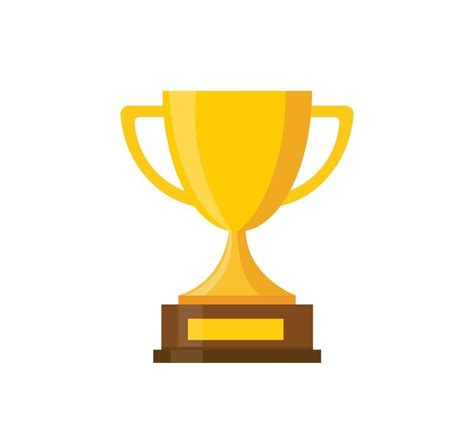 Trophy Cup Flat Style Icon Vector Illustration Vetores Trof U