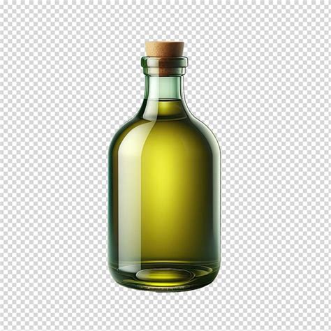 A Bottle Of Olive Oil Sits On A Checkered Background Premium Ai