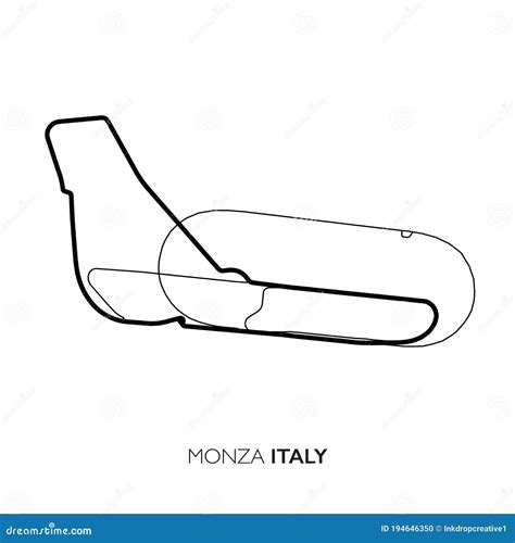 Monza Circuit, Italy. Motorsport Race Track Vector Map Stock Vector - Illustration of country ...