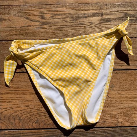 Vintage S Becca Yellow Gingham Bikini Bottom Gem