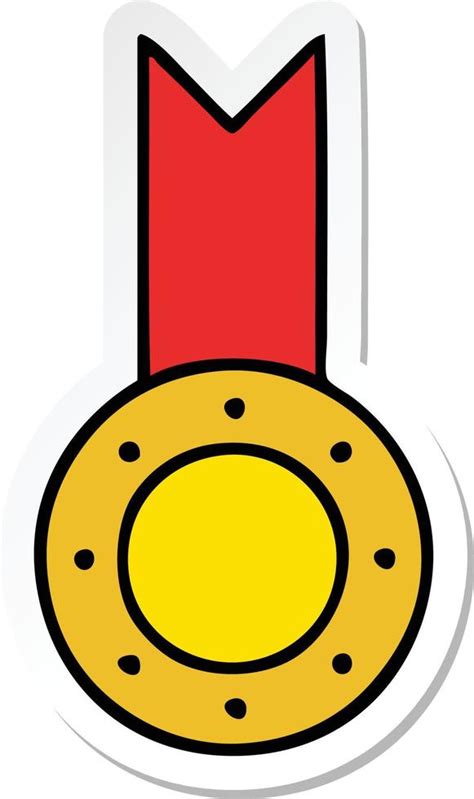 Sticker Of A Cute Cartoon Gold Medal 10741221 Vector Art At Vecteezy