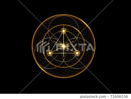 Gold Magic Alchemy Symbols Sacred Geometry Stock Illustration