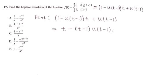 Solved Find The Laplace Transform Of The Function F T Chegg