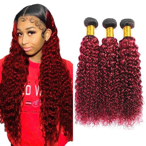 Amazon Burgundy Human Hair Bundles Ombre Bundles B J Burgundy